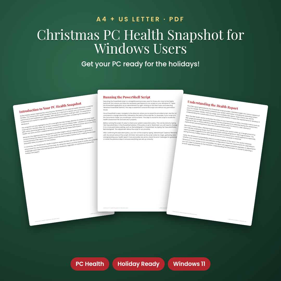 Christmas PC Health Snapshot for Windows Users