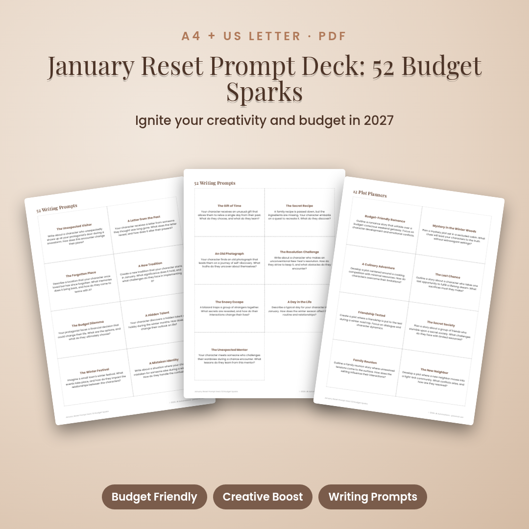 January Reset Prompt Deck: 52 Budget Sparks