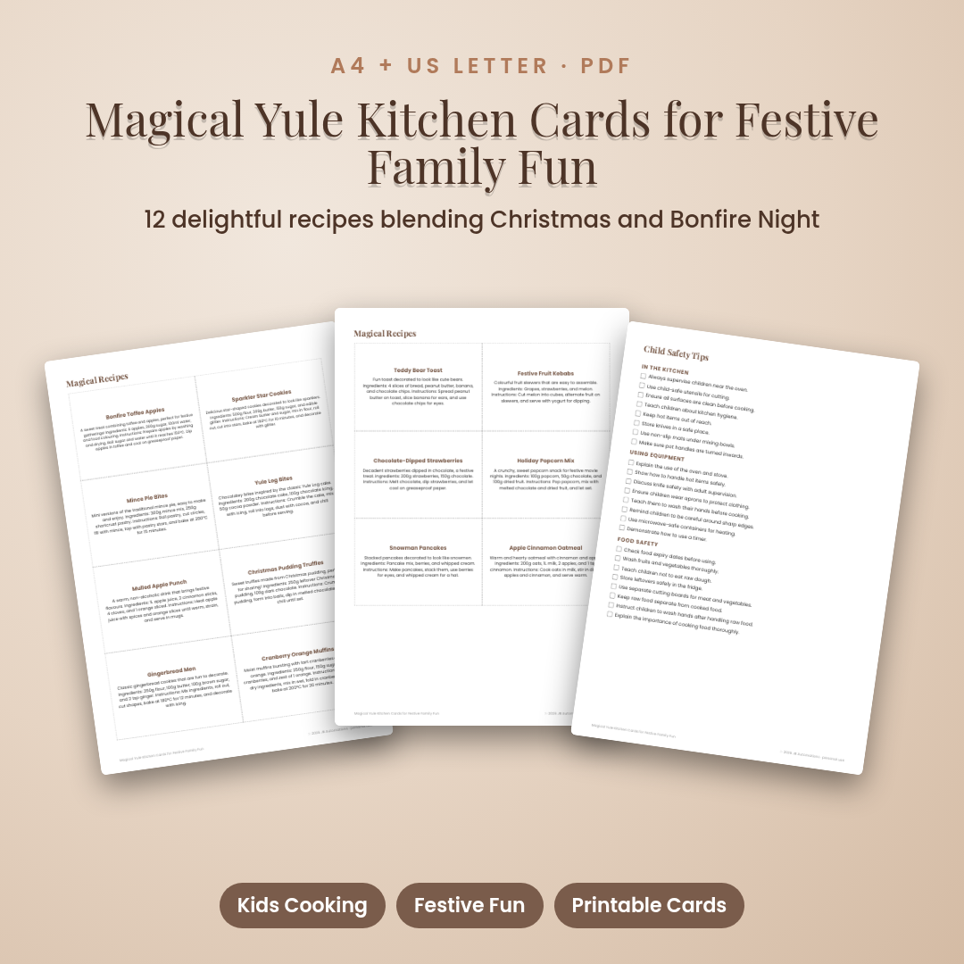 Magical Yule Kitchen Cards for Festive Family Fun