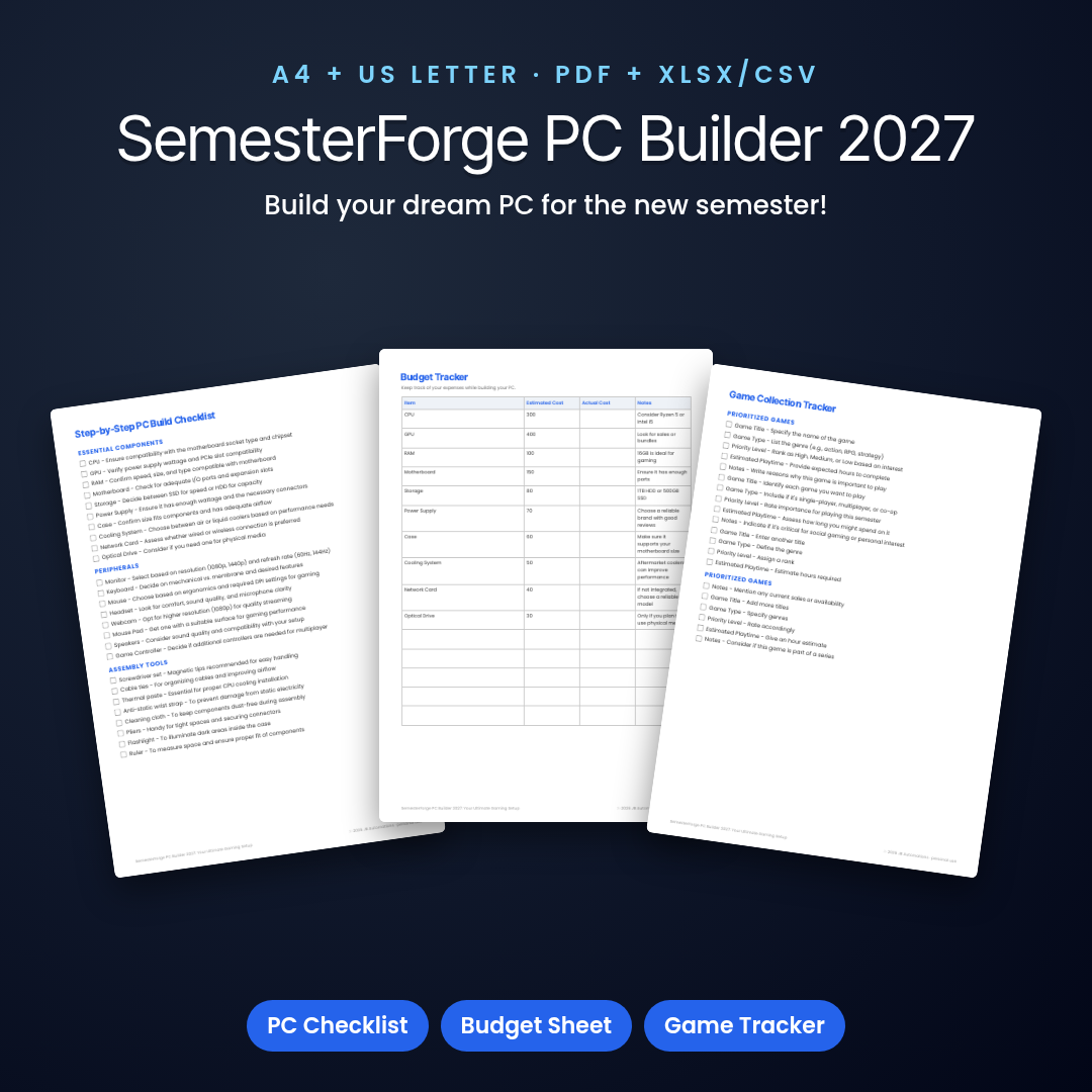 SemesterForge PC Builder 2027: Your Ultimate Gaming Setup
