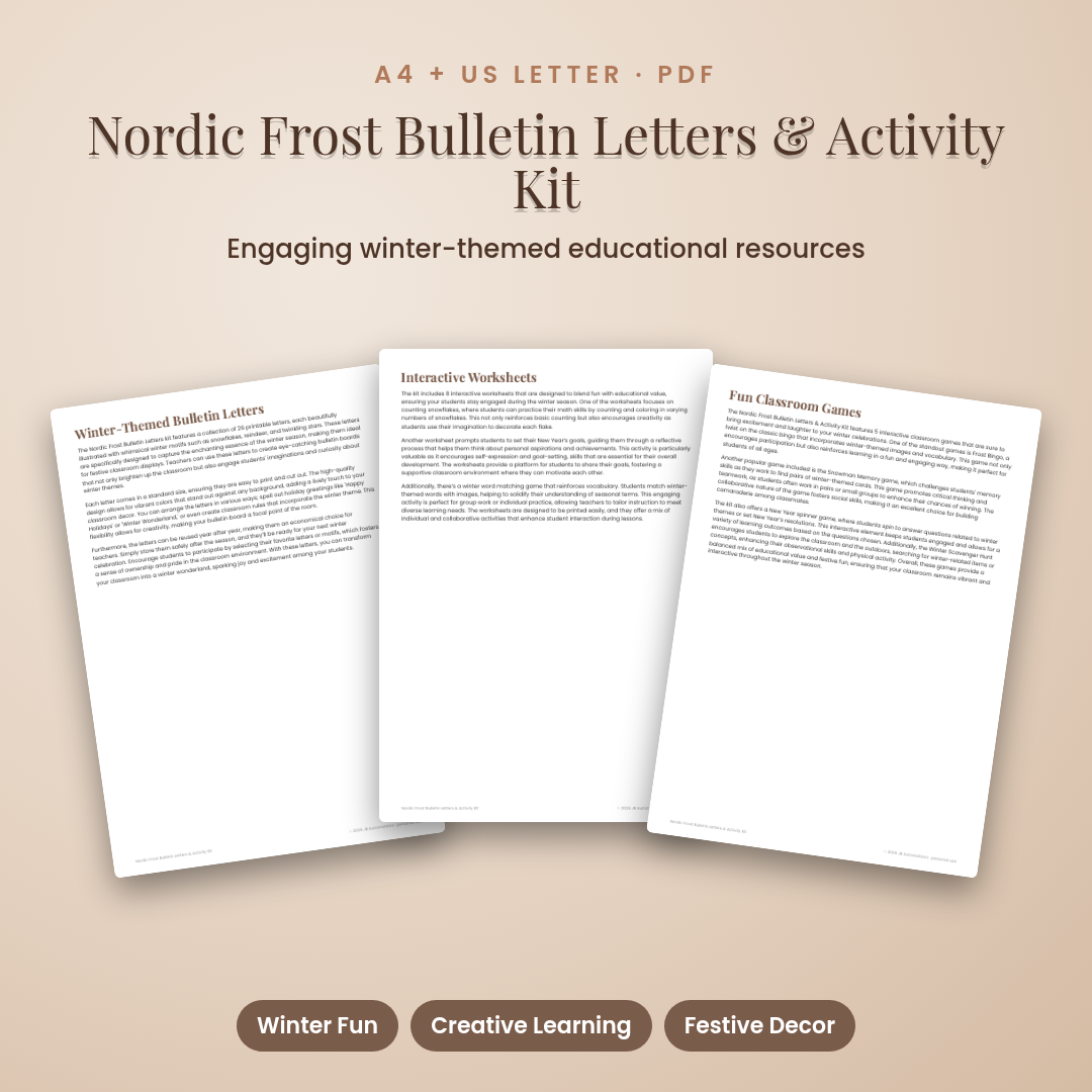 Nordic Frost Bulletin Letters &amp; Activity Kit