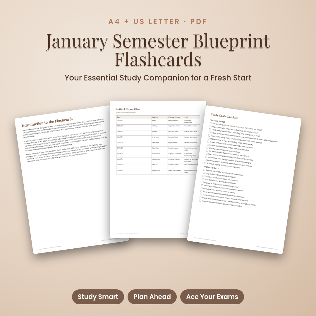 January Semester Blueprint Flashcards