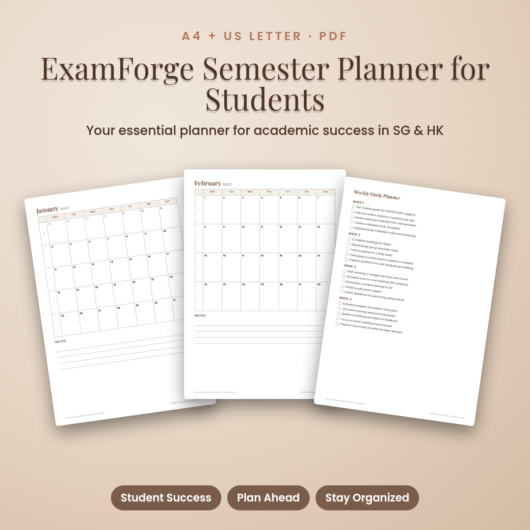 ExamForge Semester Planner for Students