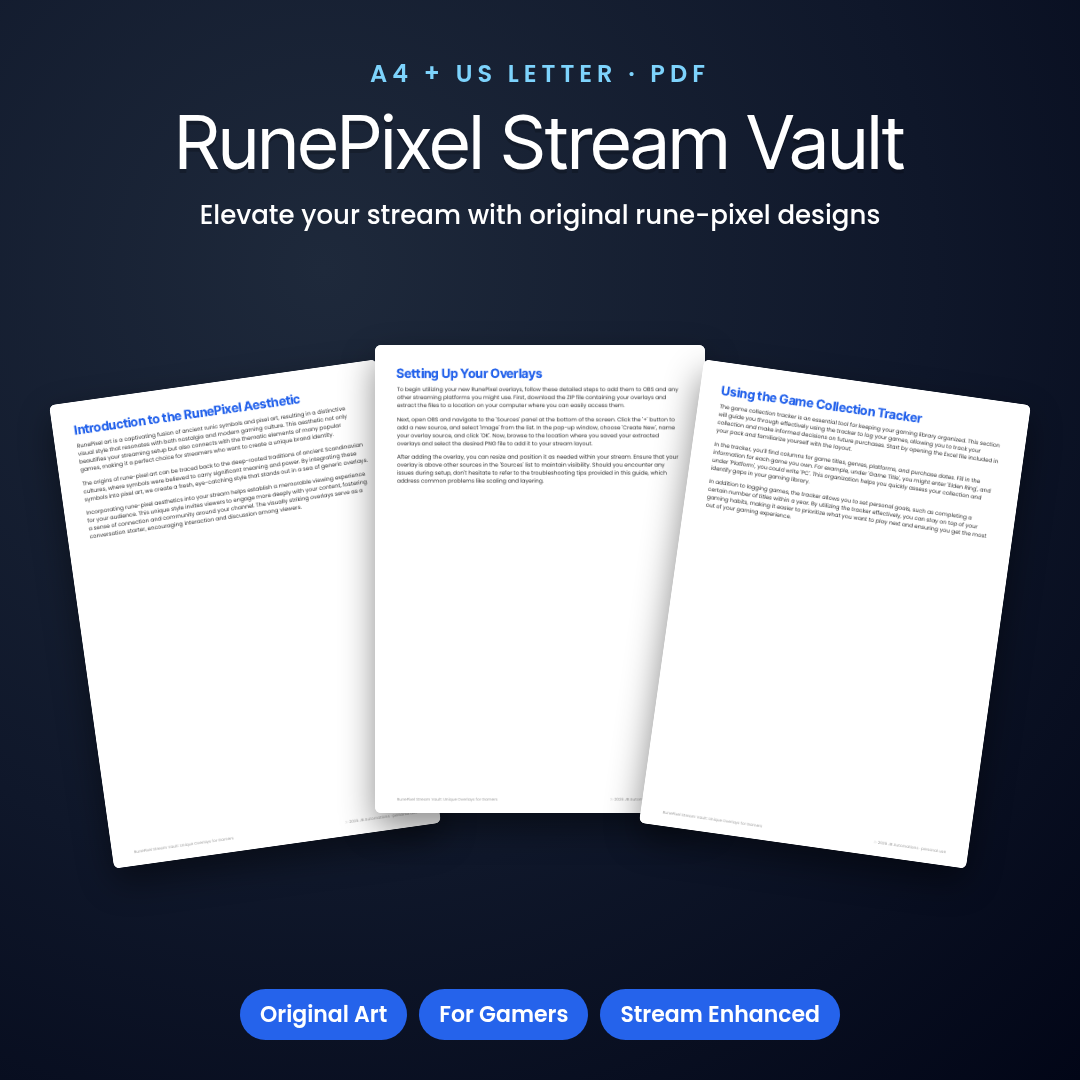 RunePixel Stream Vault: Unique Overlays for Gamers