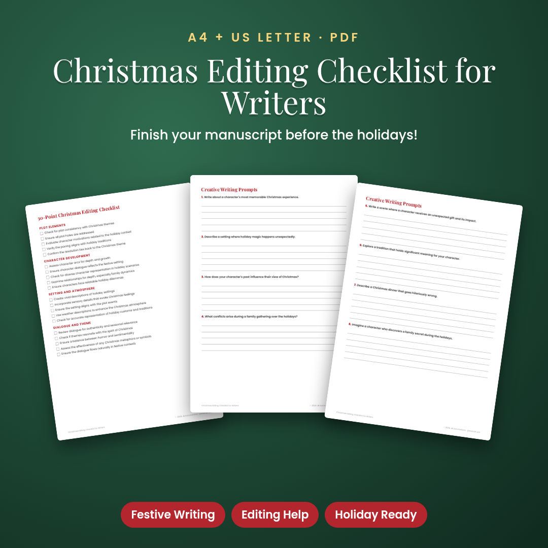 Christmas Editing Checklist for Writers