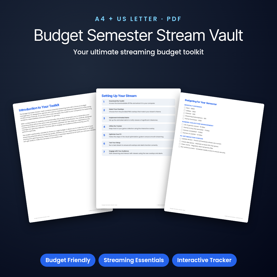 Budget Semester Stream Vault