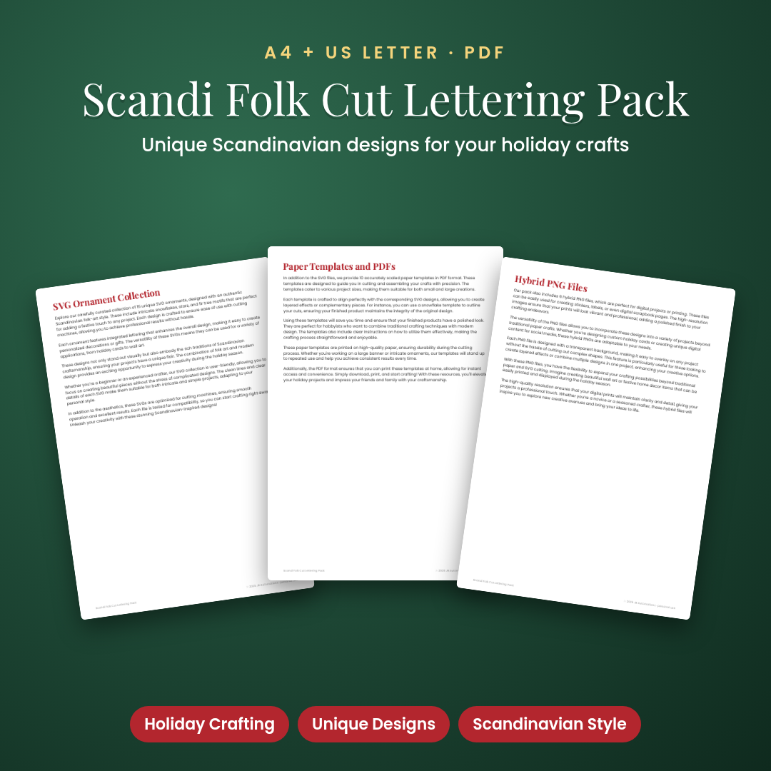 Scandi Folk Cut Lettering Pack
