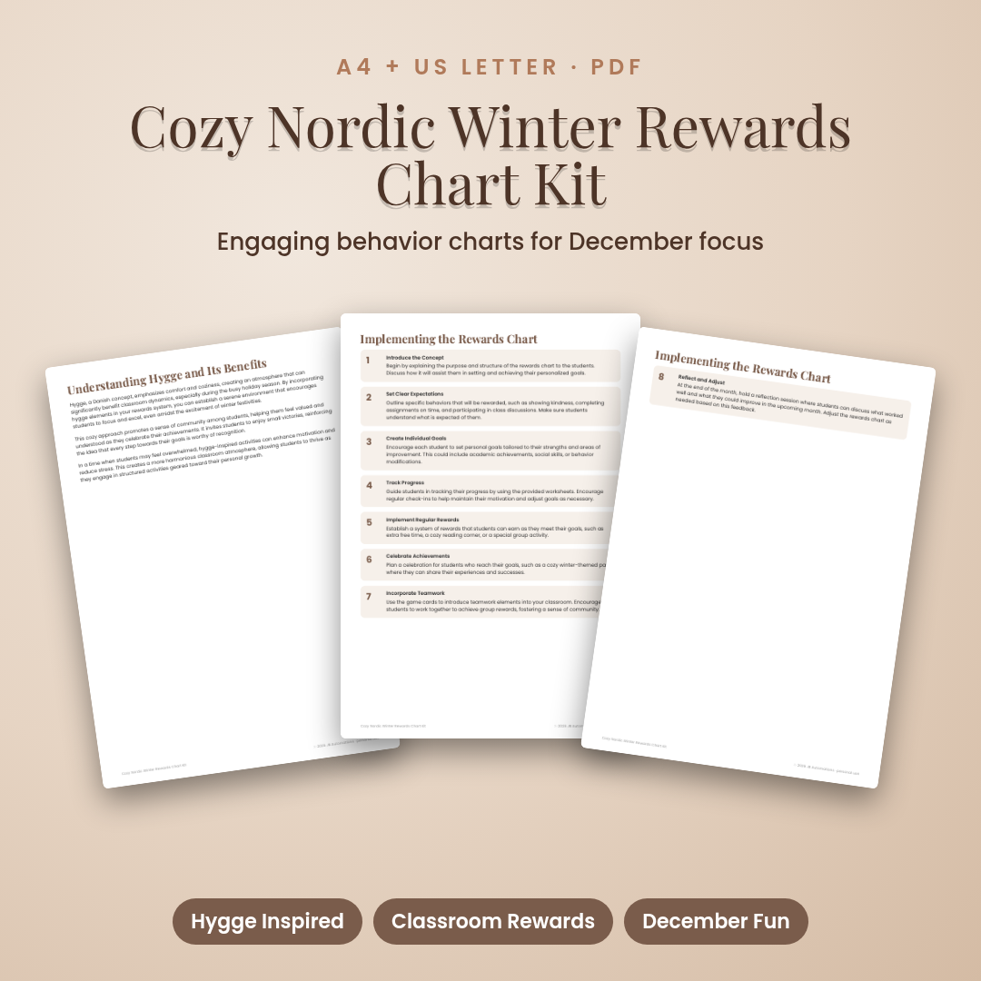 Cozy Nordic Winter Rewards Chart Kit