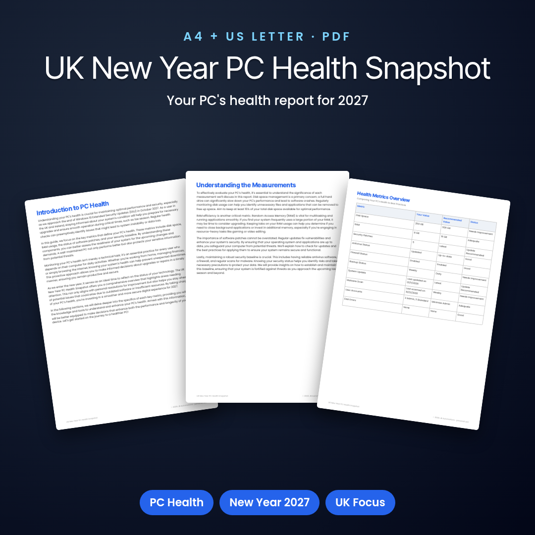 UK New Year PC Health Snapshot