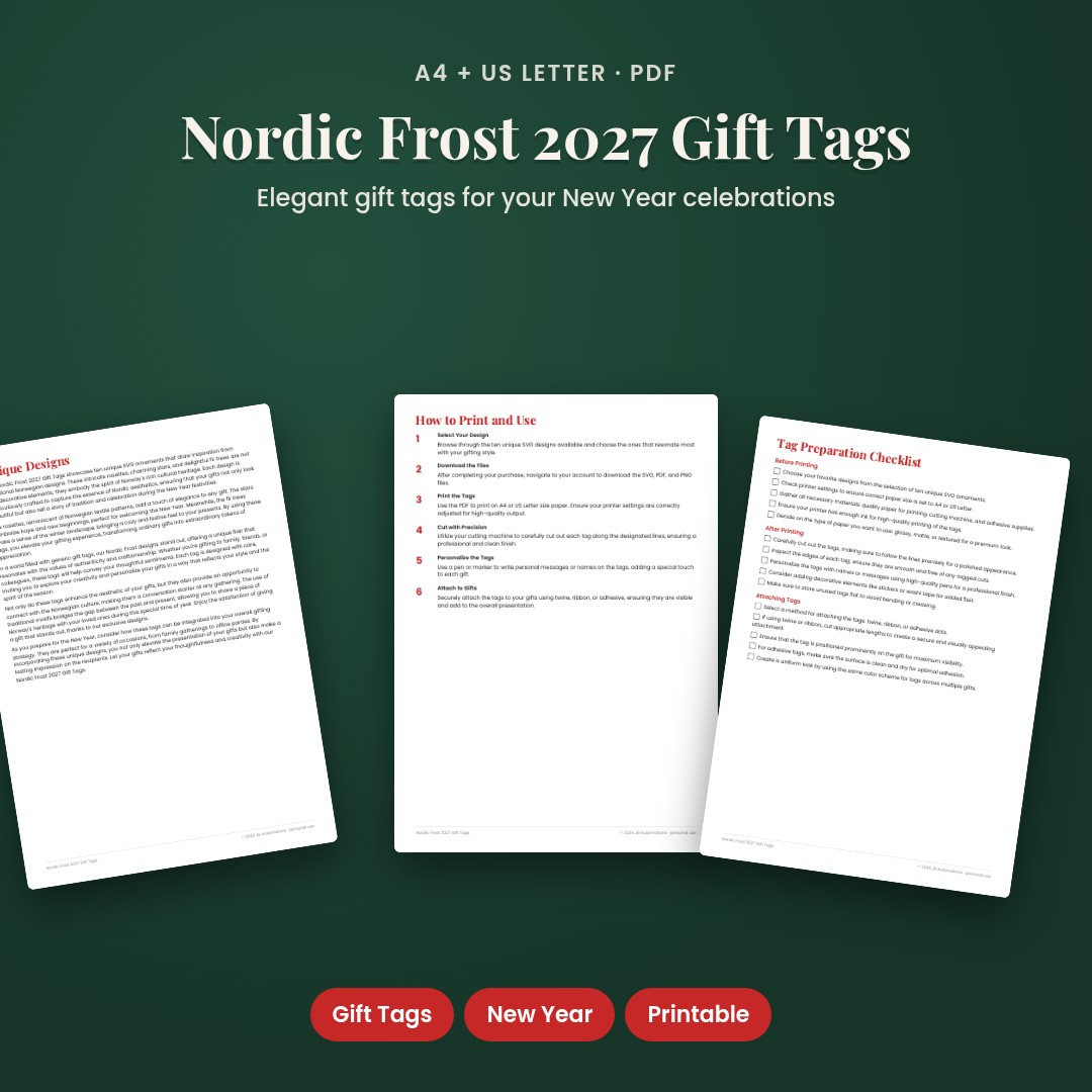 Nordic Frost 2027 Gift Tags