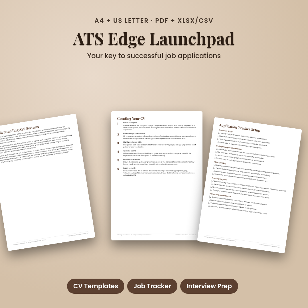 ATS Edge Launchpad – CV Templates & Application Tracker