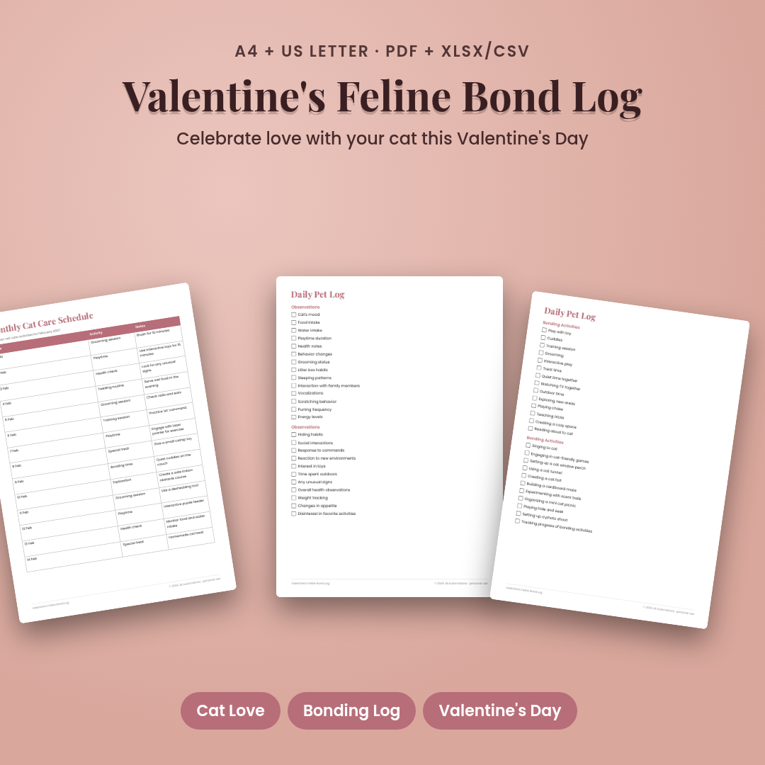 Valentine's Feline Bond Log