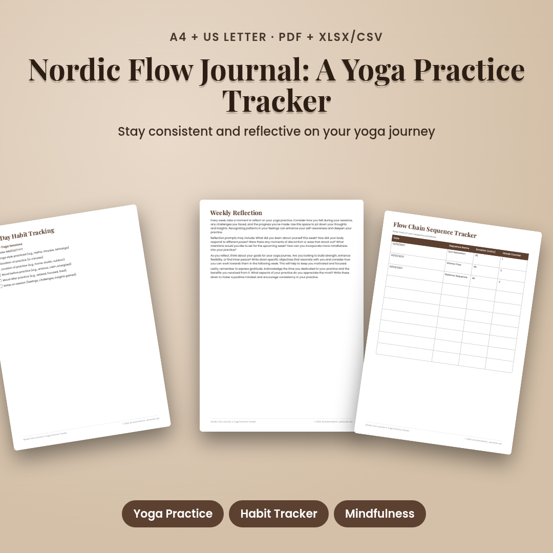 Nordic Flow Journal: A Yoga Practice Tracker