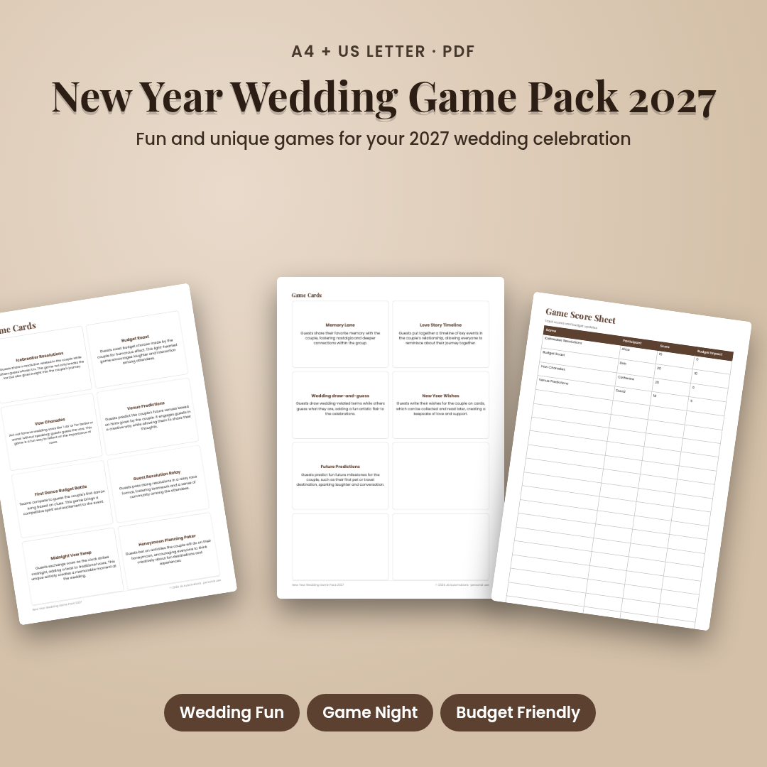 New Year Wedding Game Pack 2027