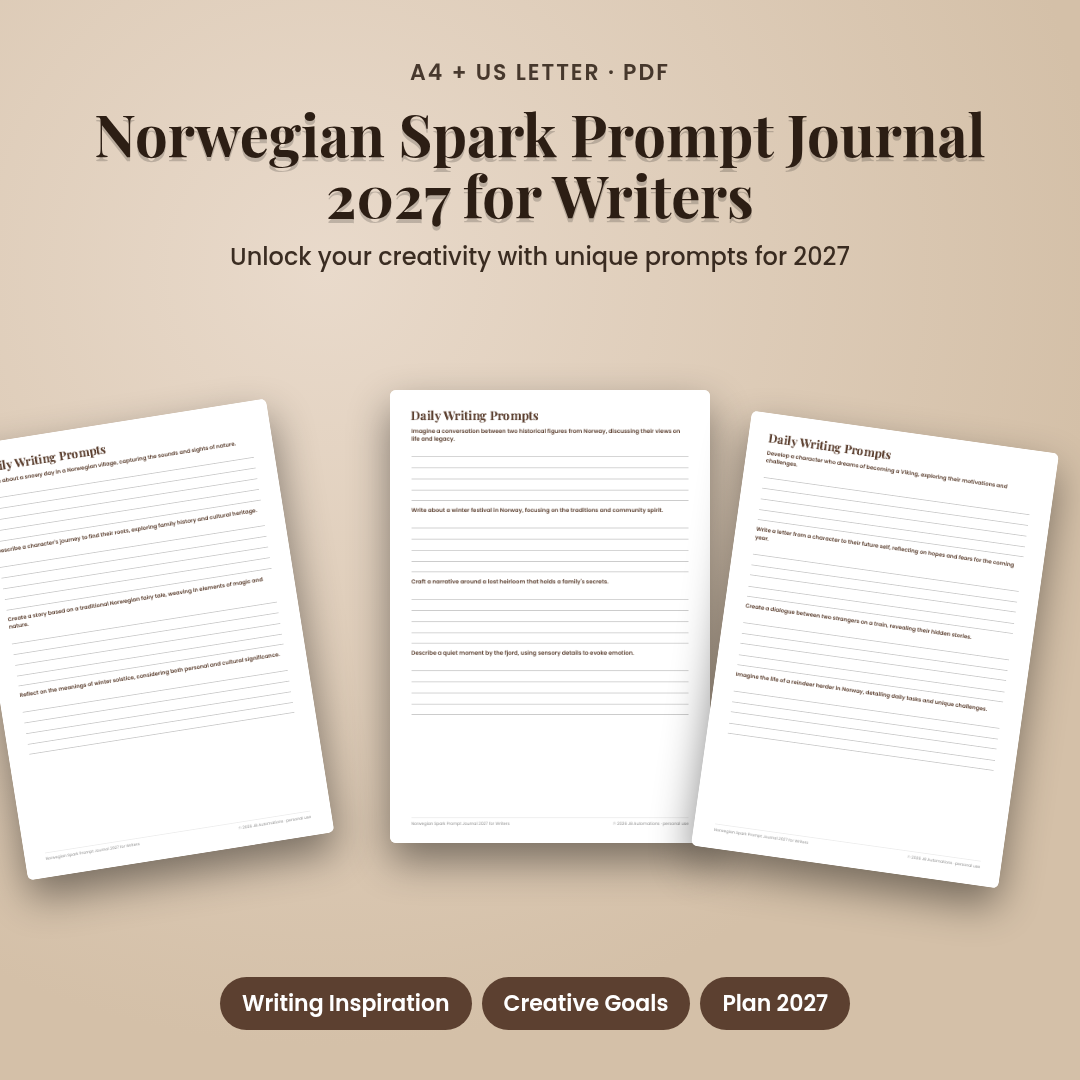Norwegian Spark Prompt Journal 2027 for Writers