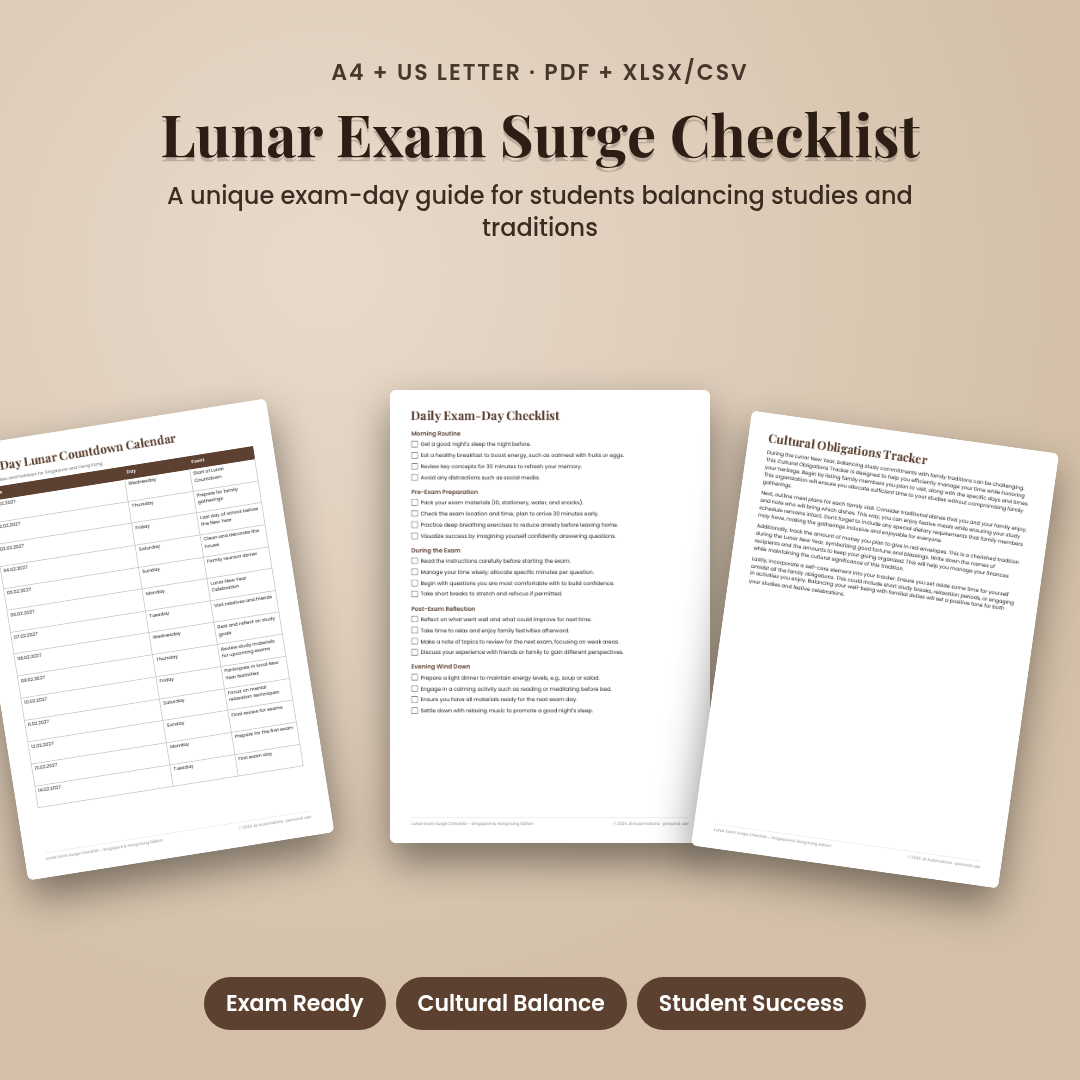 Lunar Exam Surge Checklist – Singapore & Hong Kong Edition