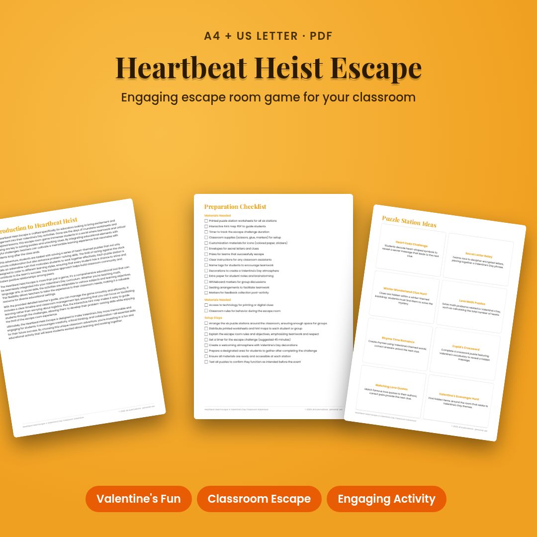 Heartbeat Heist Escape: A Valentine's Day Classroom Adventure