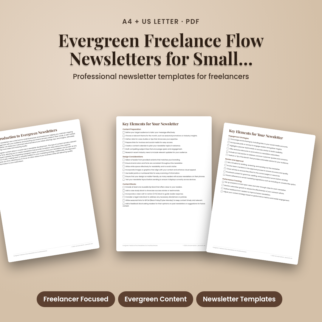 Evergreen Freelance Flow Newsletters for Small Businesses