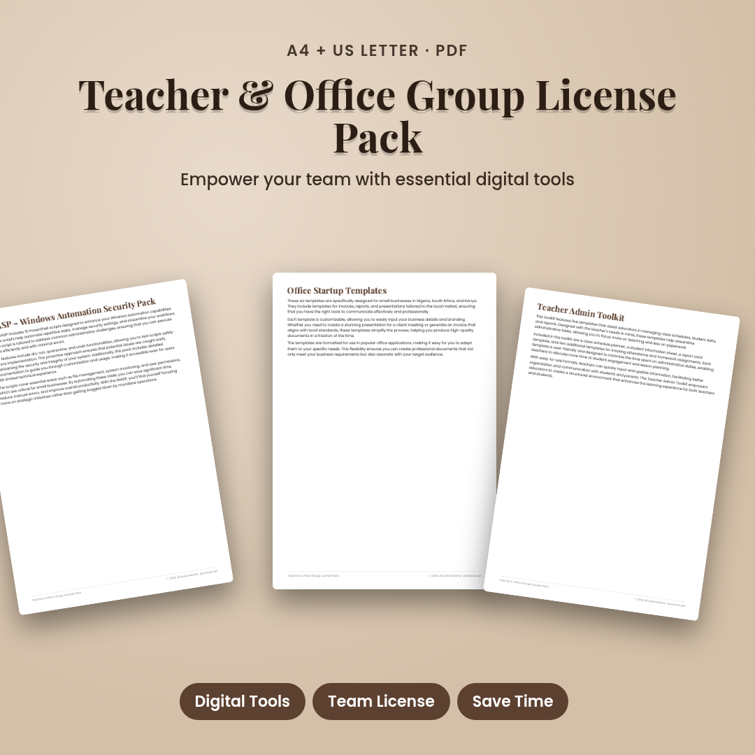 Teacher & Office Group License Pack