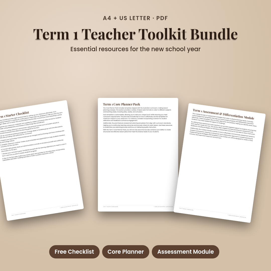 Term 1 Teacher Toolkit Bundle