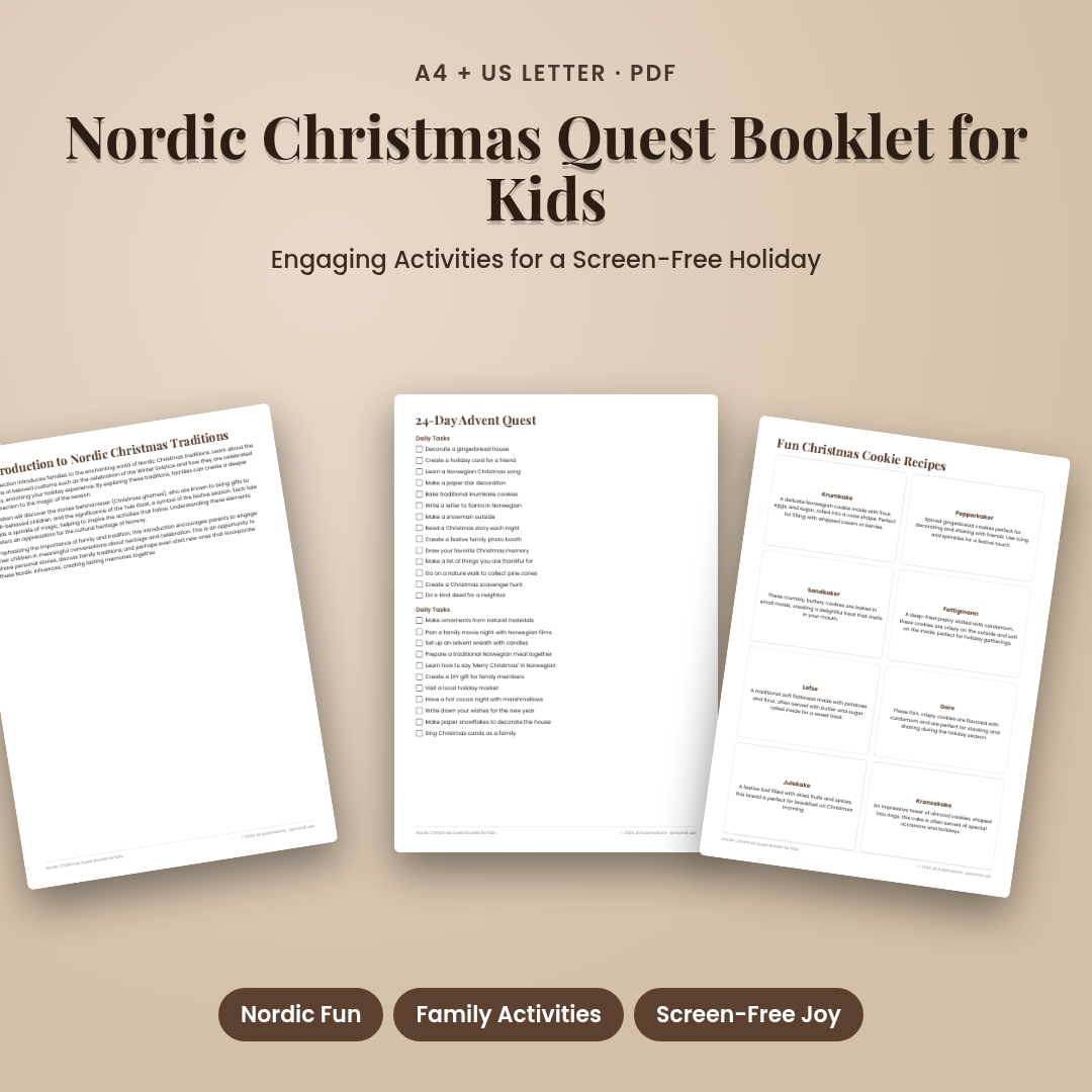 Nordic Christmas Quest Booklet for Kids
