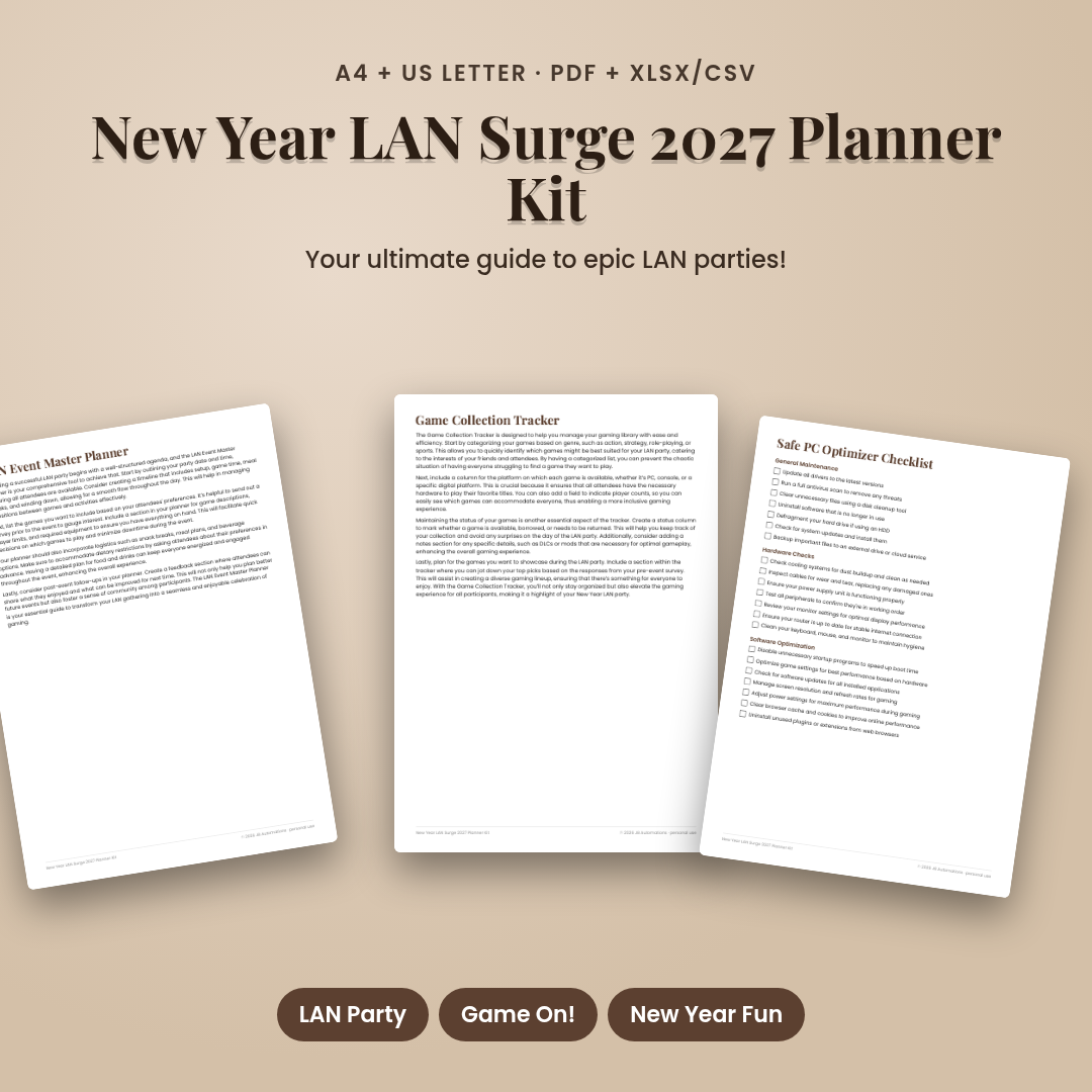 New Year LAN Surge 2027 Planner Kit
