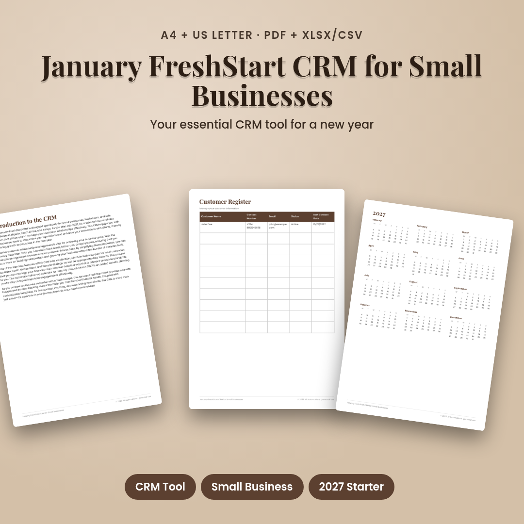 January FreshStart CRM for Small Businesses