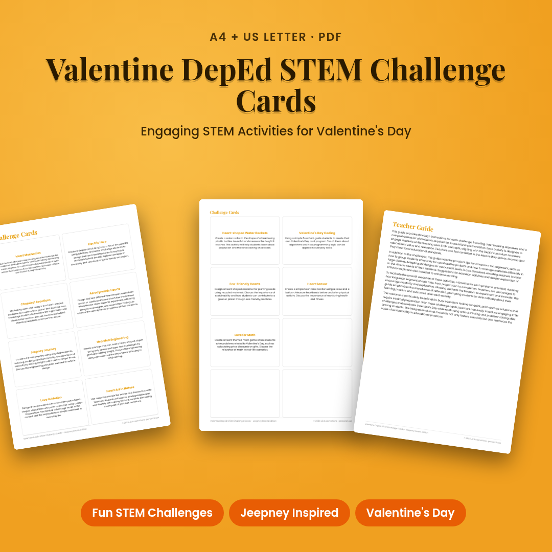 Valentine DepEd STEM Challenge Cards - Jeepney Hearts Edition