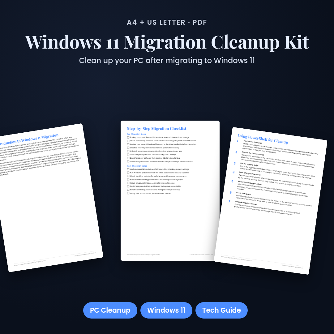 Windows 11 Migration Cleanup Kit (No Registry Hacks)