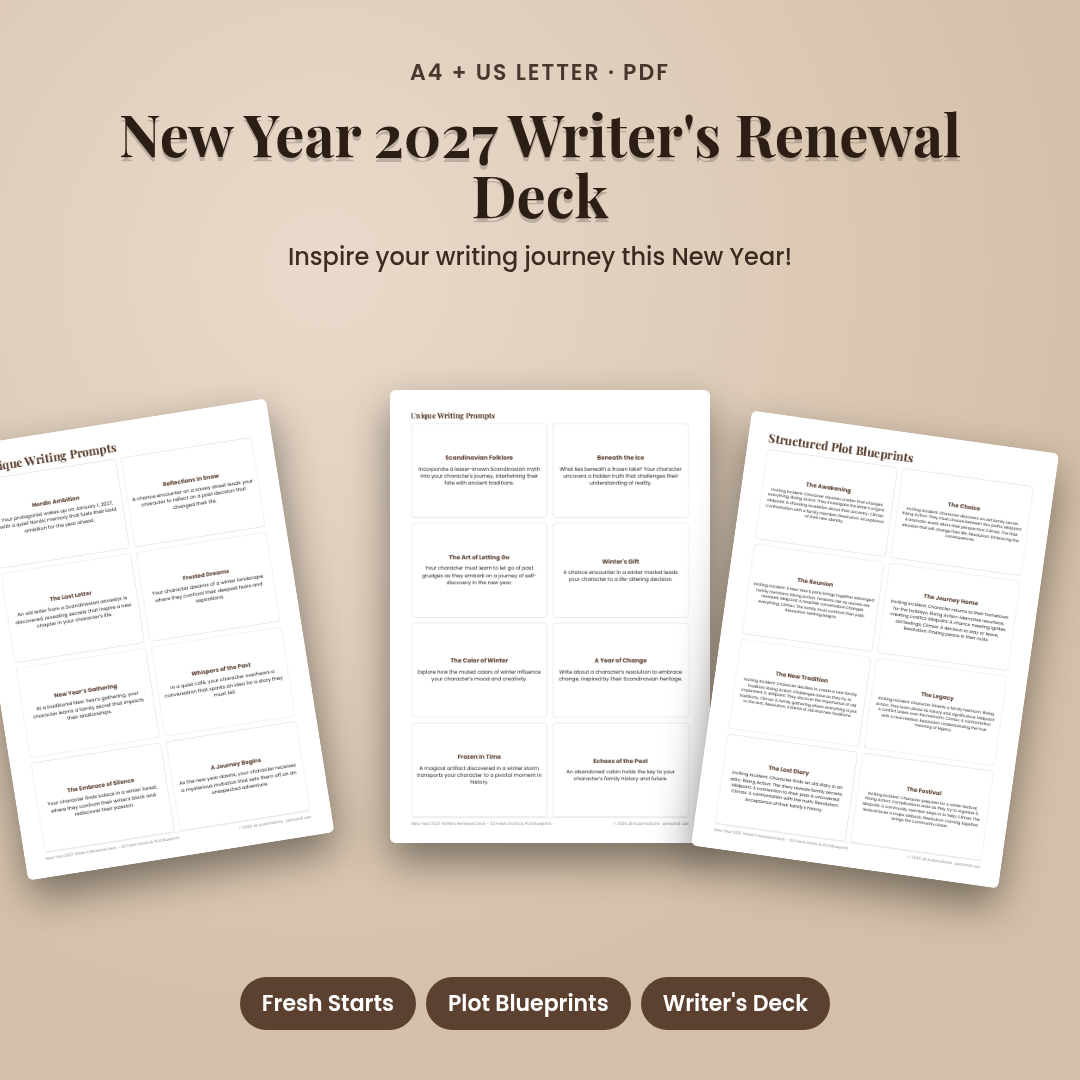 New Year 2027 Writer's Renewal Deck – 52 Fresh Starts &amp; Plot Blueprints