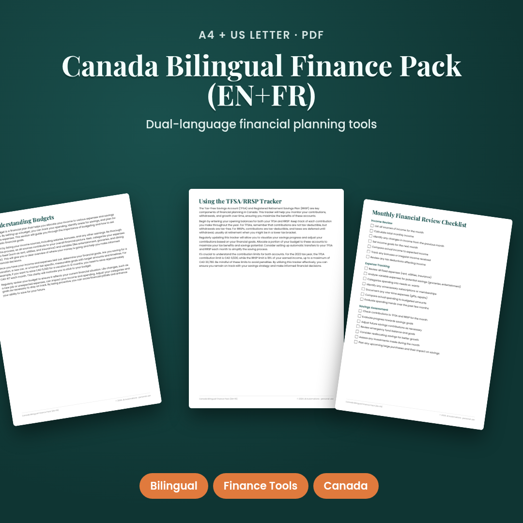Canada Bilingual Finance Pack (EN+FR)