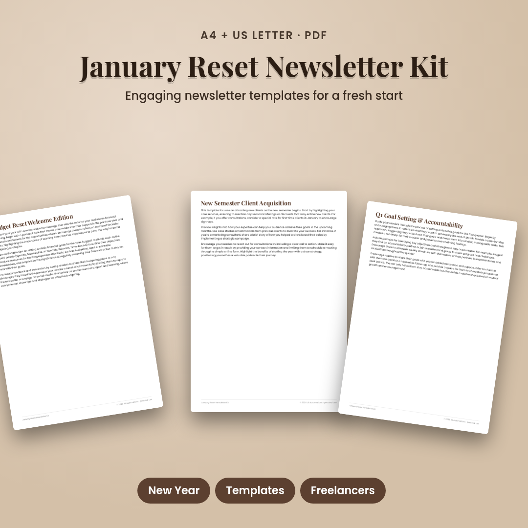 January Reset Newsletter Kit