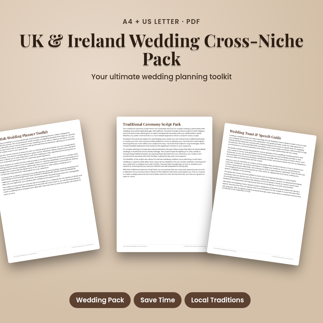 UK &amp; Ireland Wedding Cross-Niche Pack