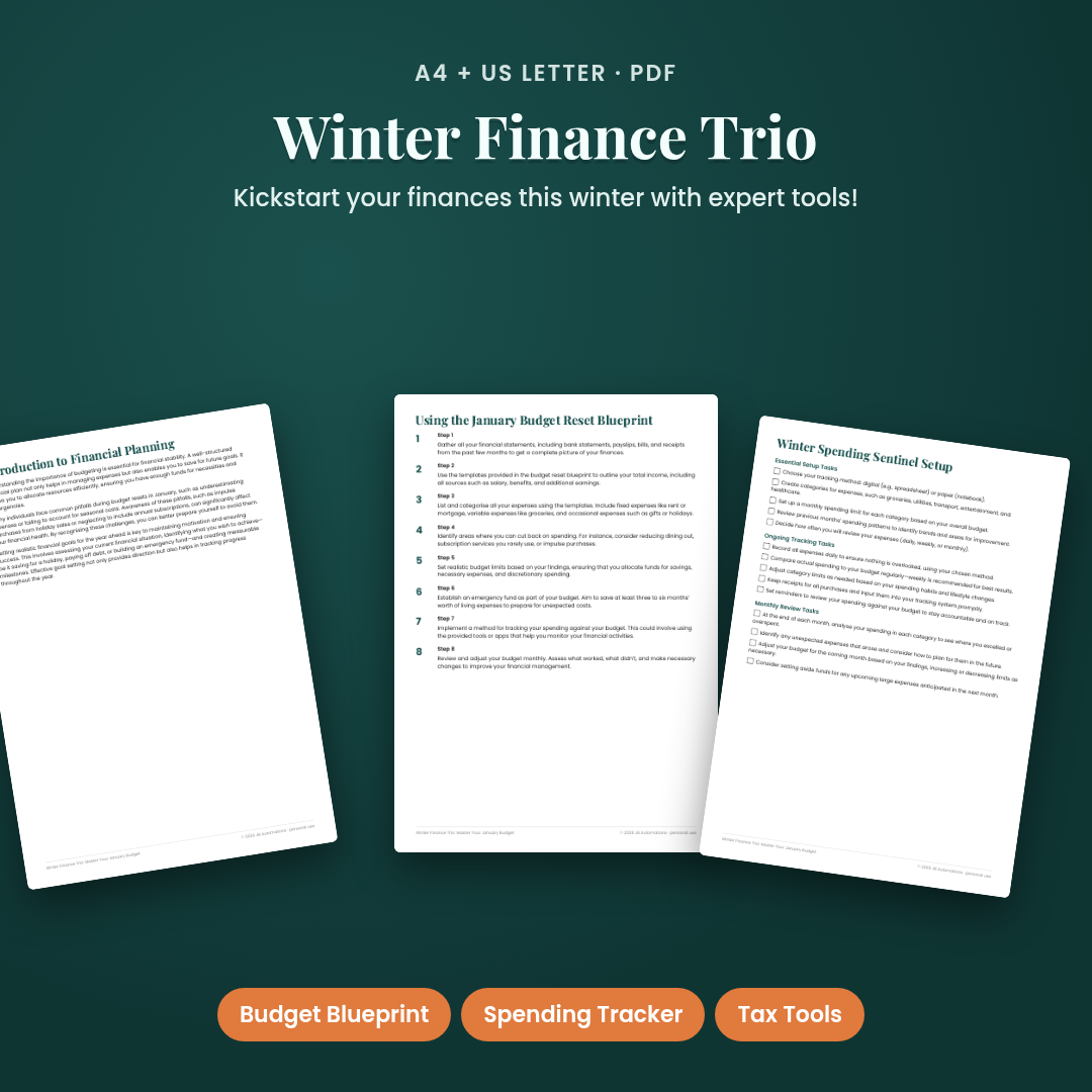 Winter Finance Trio: Master Your January Budget