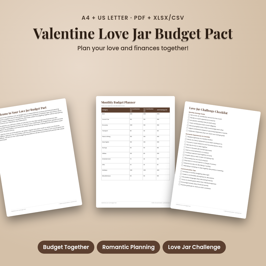 Valentine Love Jar Budget Pact