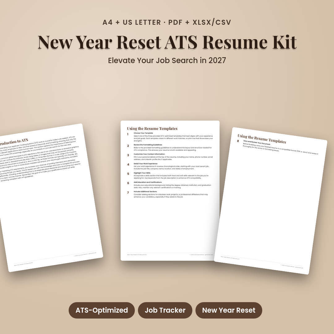 New Year Reset ATS Resume Kit