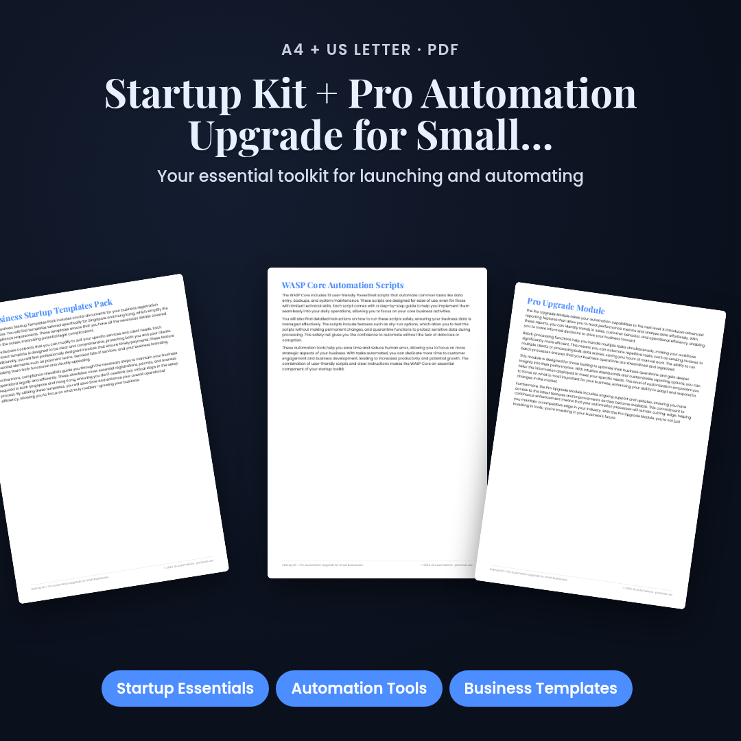 Startup Kit + Pro Automation Upgrade for Small Businesses