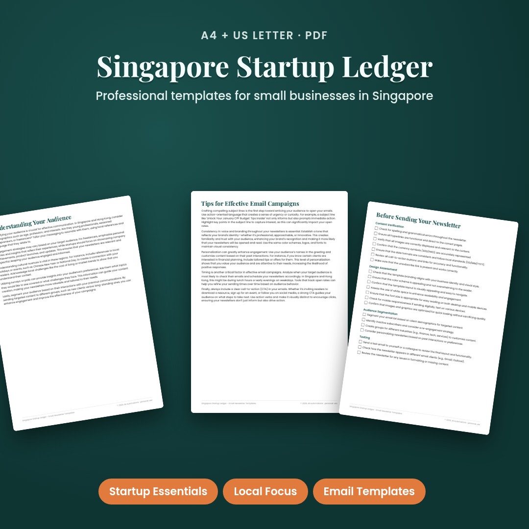 Singapore Startup Ledger - Email Newsletter Templates