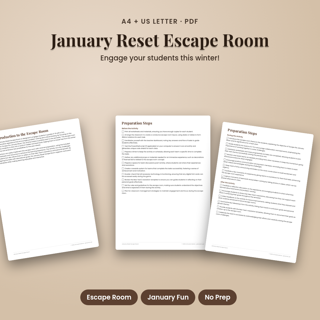 January Reset Escape Room