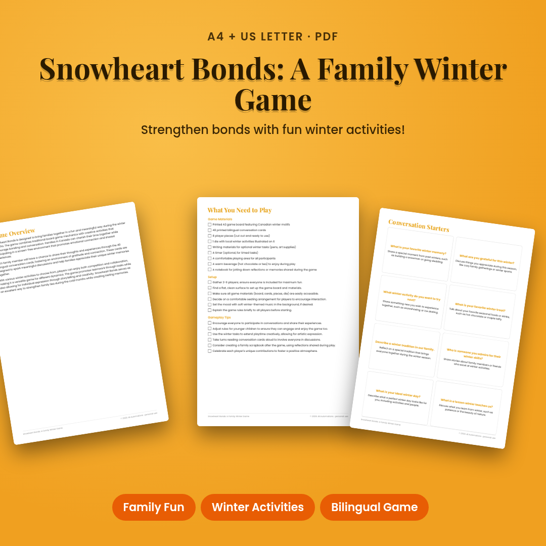 Snowheart Bonds: A Family Winter Game