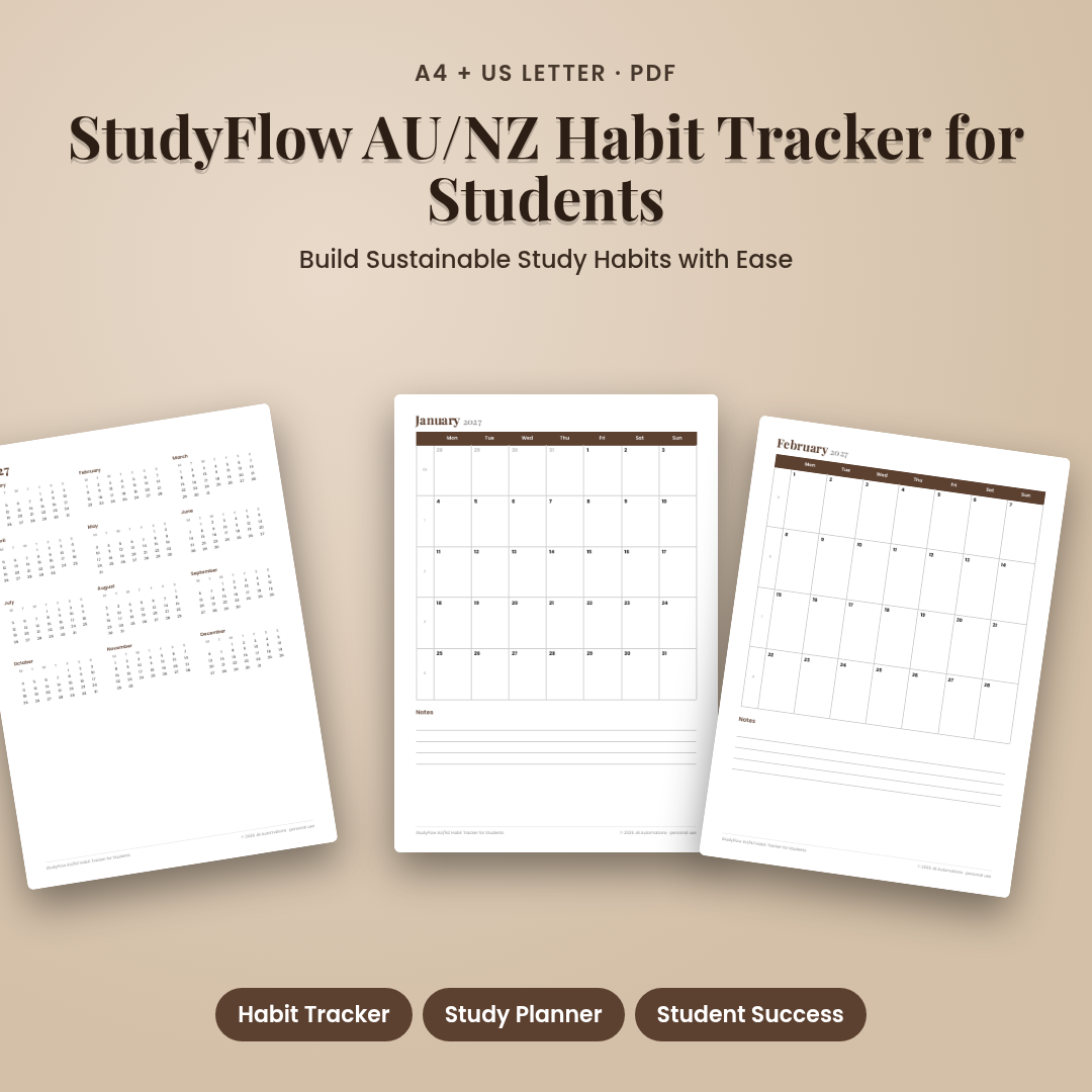 StudyFlow AU/NZ Habit Tracker for Students