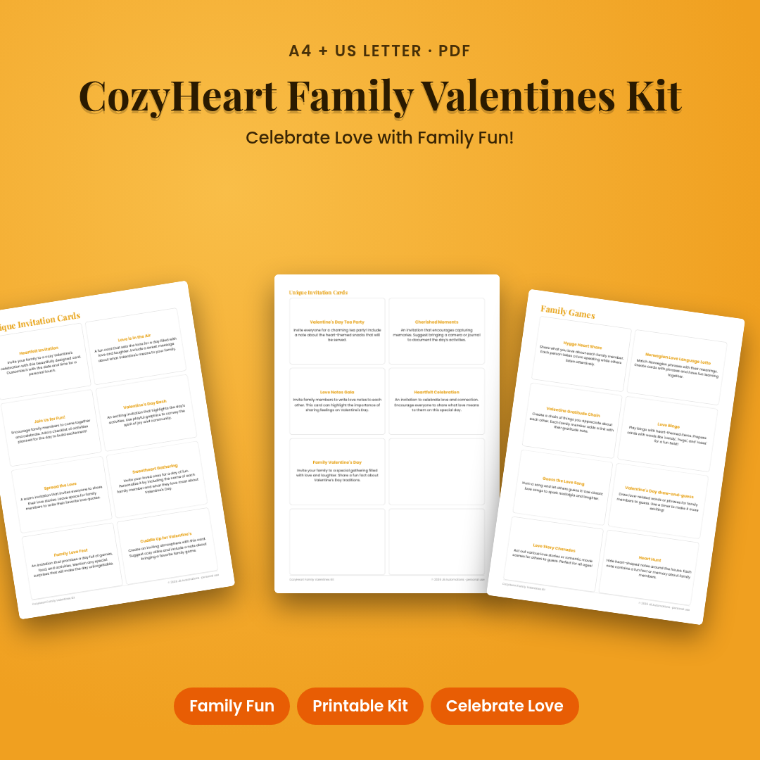 CozyHeart Family Valentines Kit