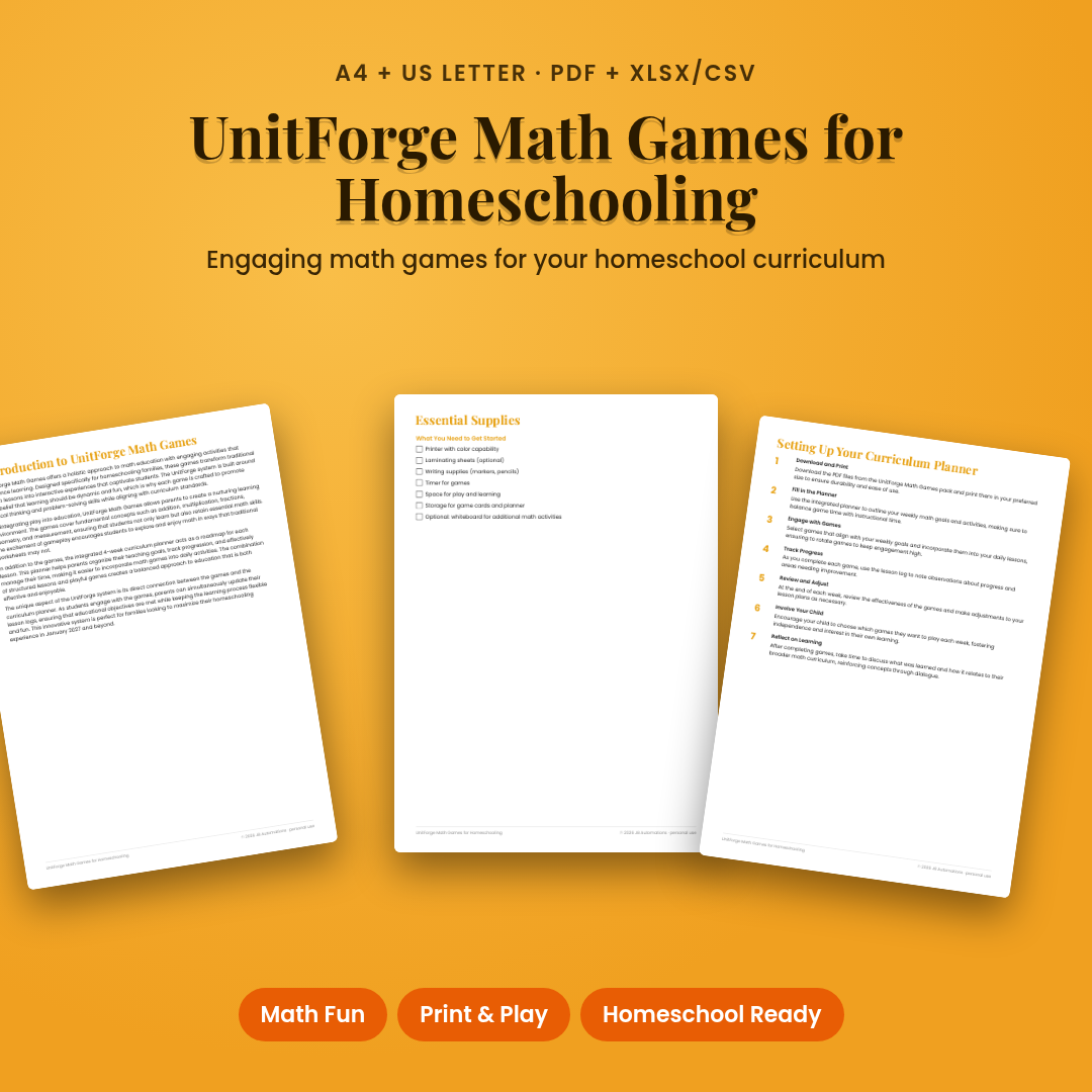 UnitForge Math Games for Homeschooling