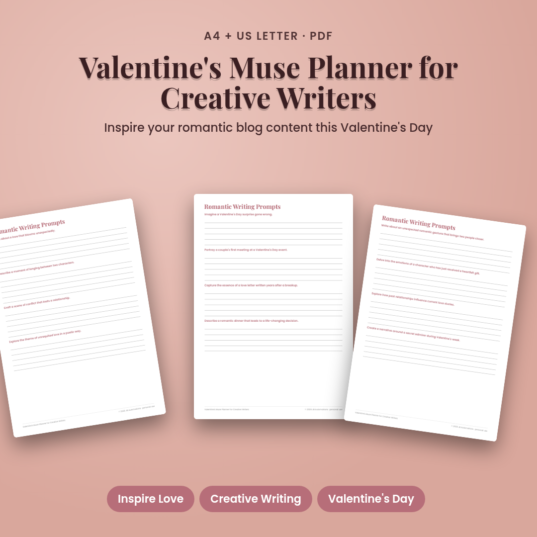 Valentine's Muse Planner for Creative Writers