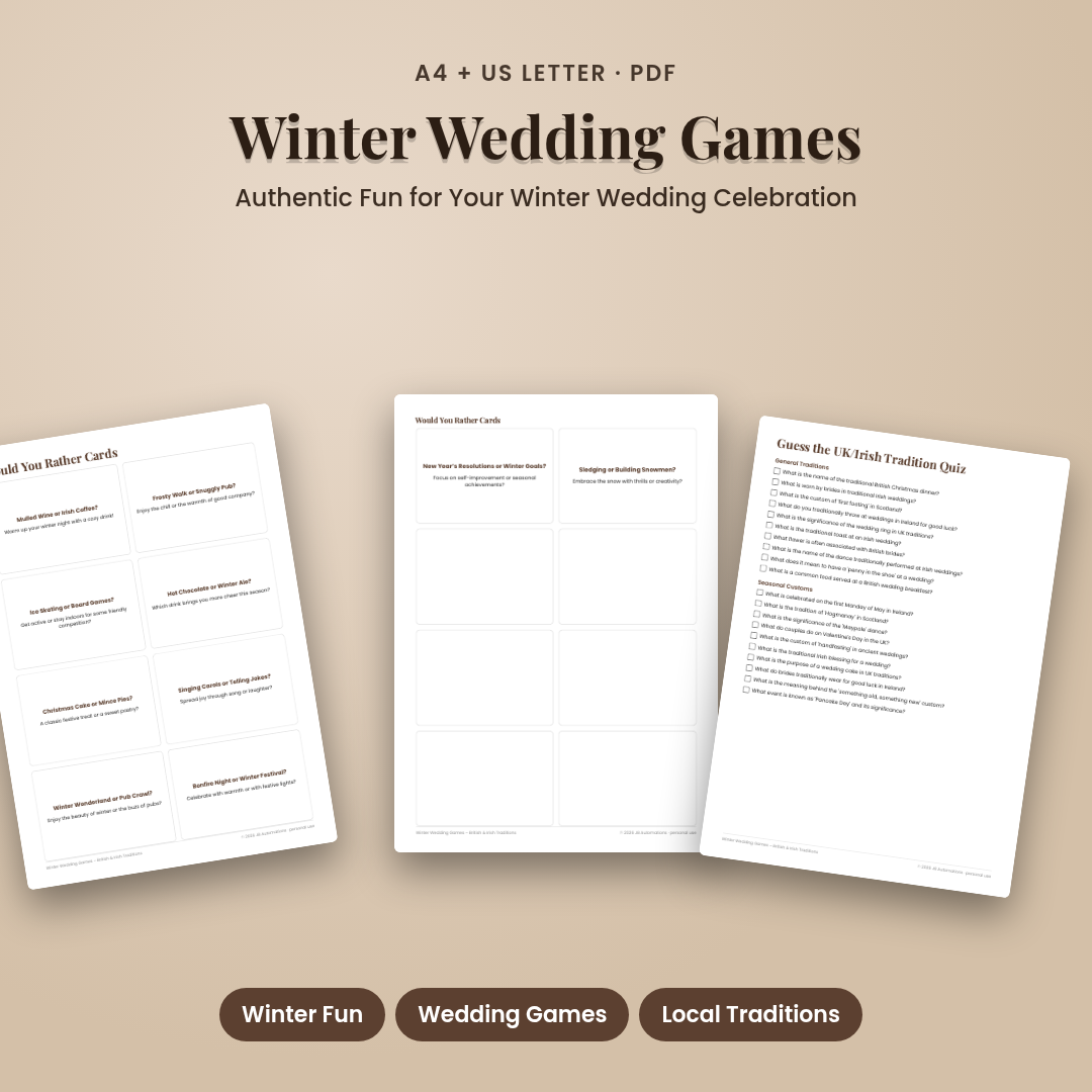 Winter Wedding Games – British & Irish Traditions