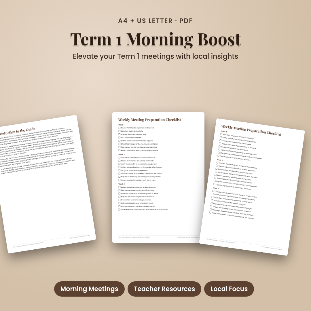 Term 1 Morning Boost – Australian & NZ Teacher Edition