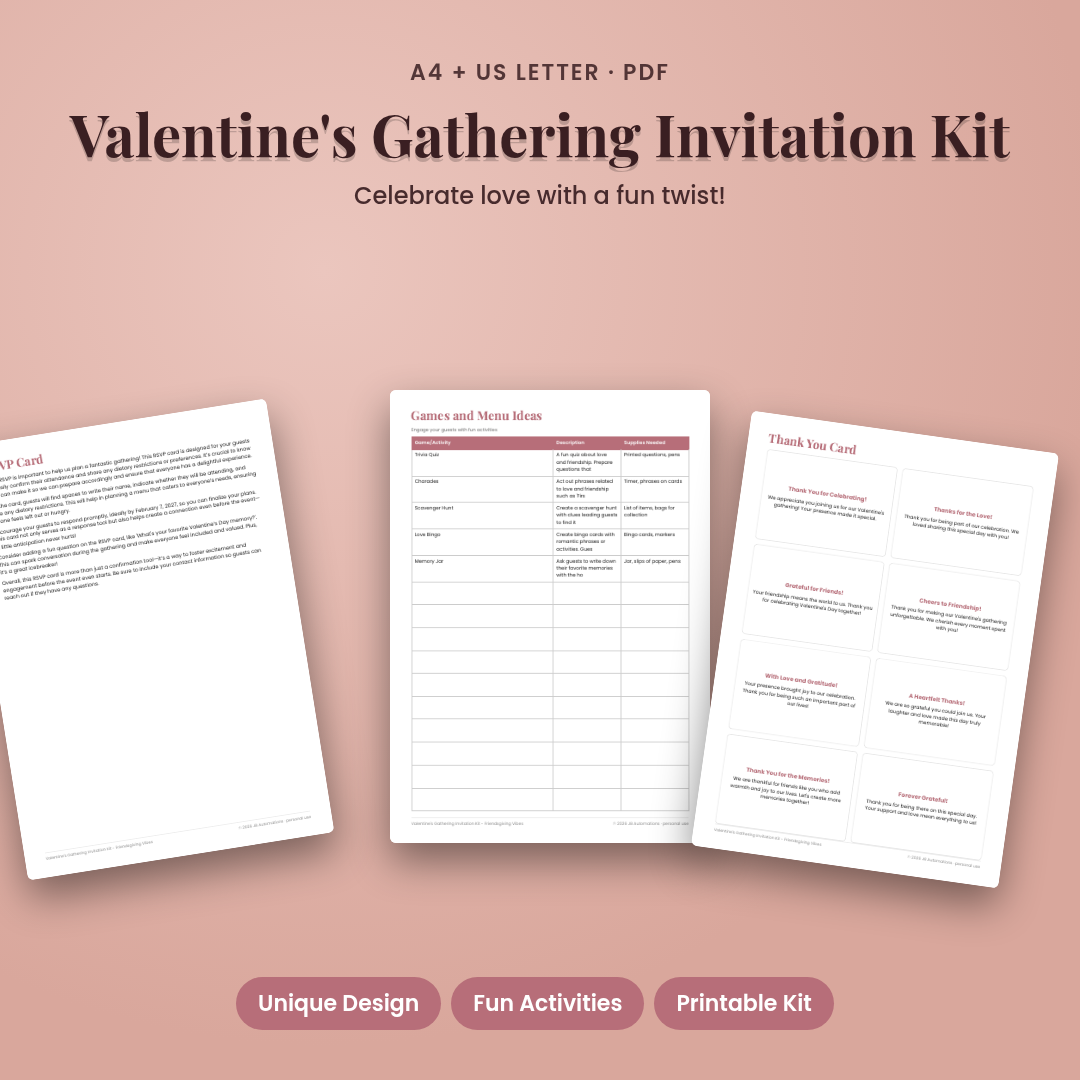 Valentine's Gathering Invitation Kit - Friendsgiving Vibes