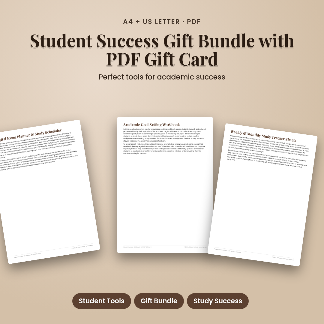 Student Success Gift Bundle with PDF Gift Card