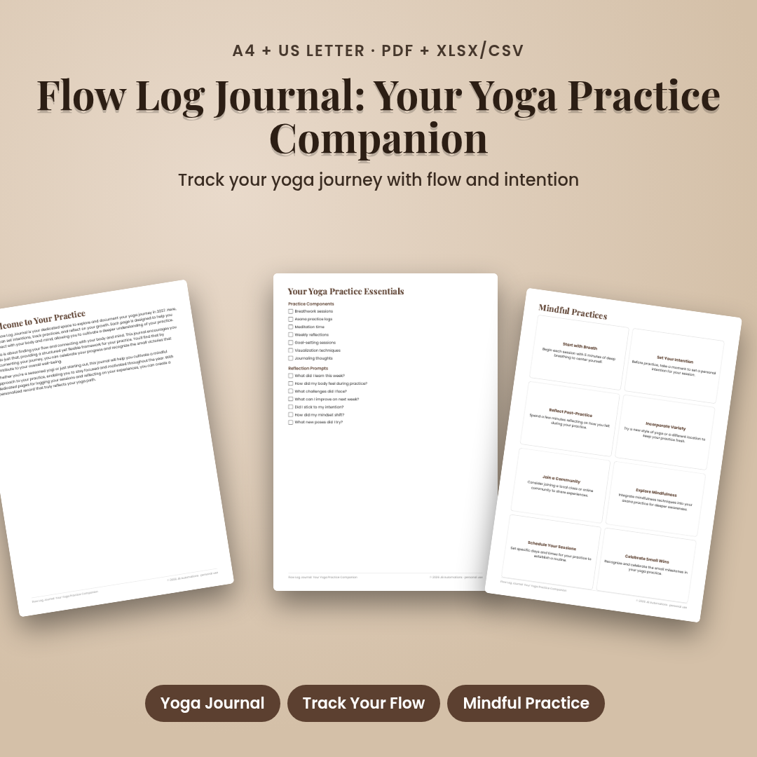 Flow Log Journal: Your Yoga Practice Companion