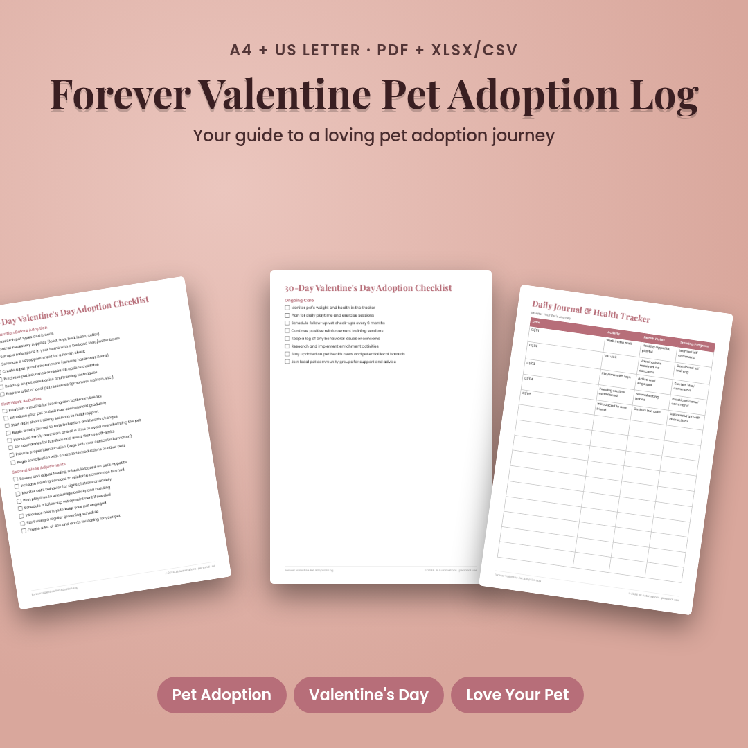 Forever Valentine Pet Adoption Log